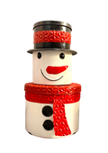Set 3 Scatole Latta - Pupazzo Di Neve