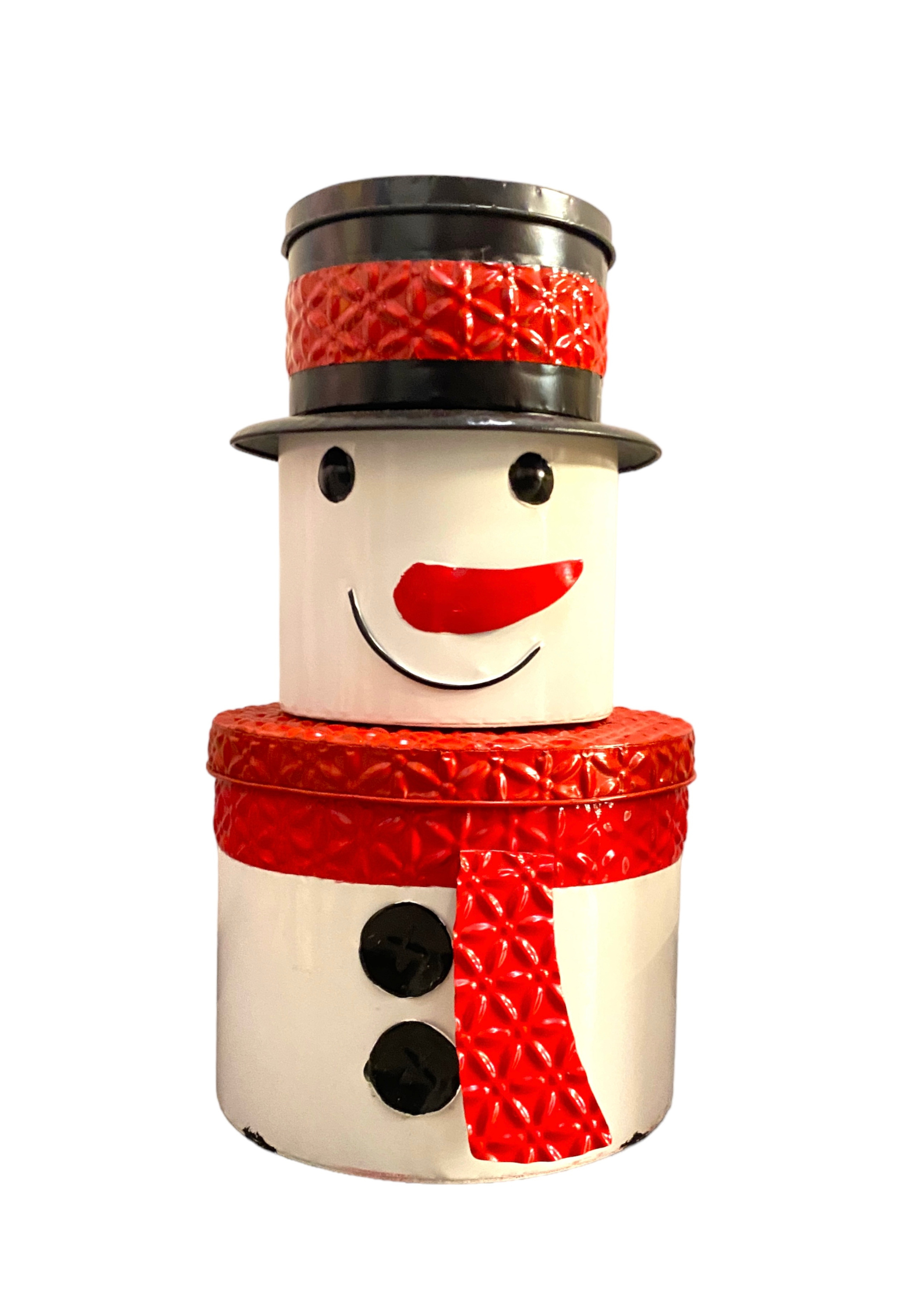 Set 3 Scatole Latta - Pupazzo Di Neve