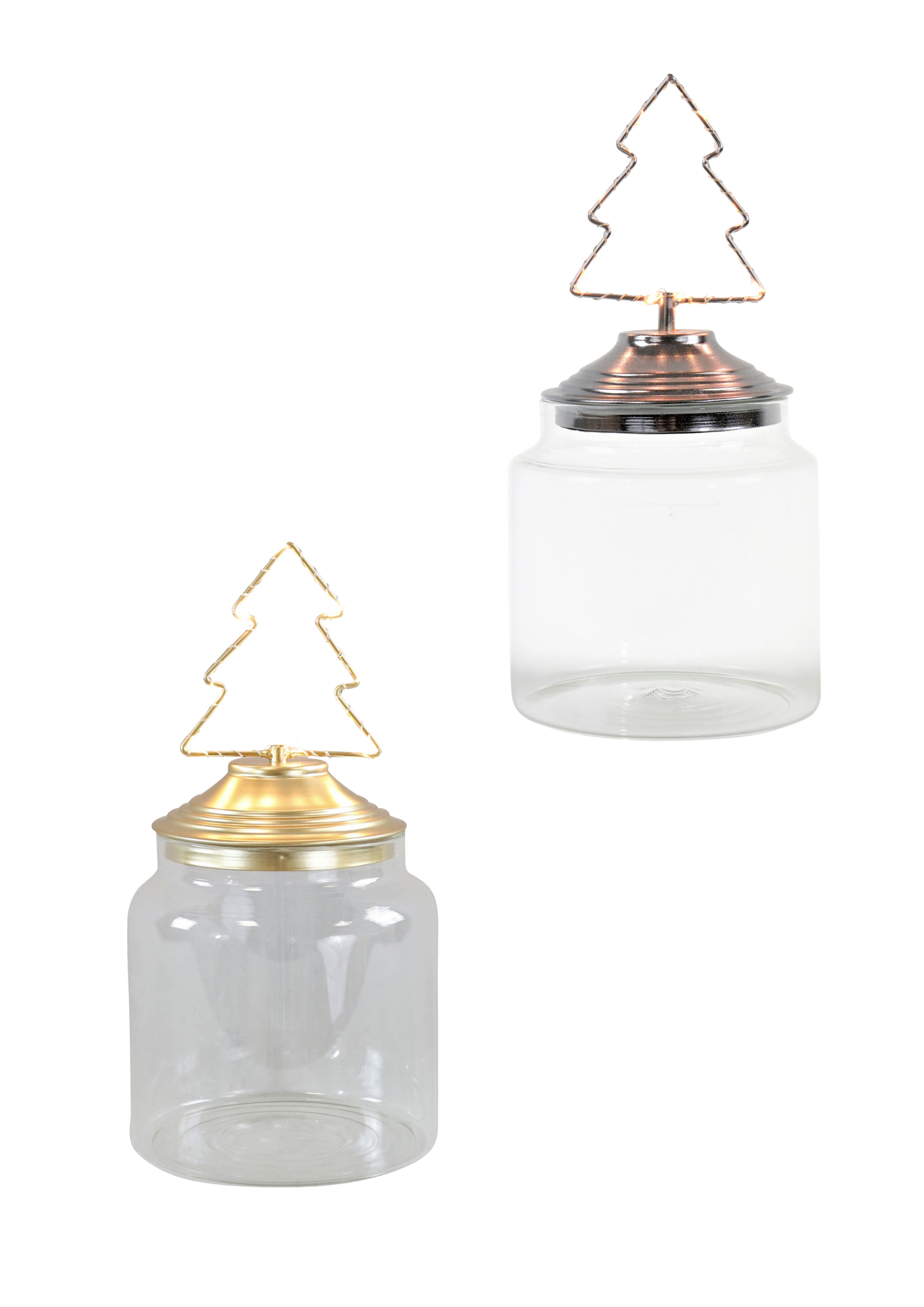 Barattolo Led - Albero Oro & Argento
