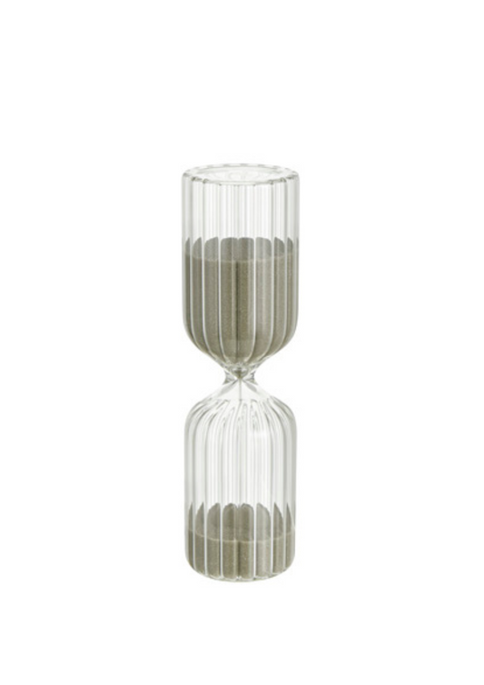 Cylindrical glass hourglass 15 minutes