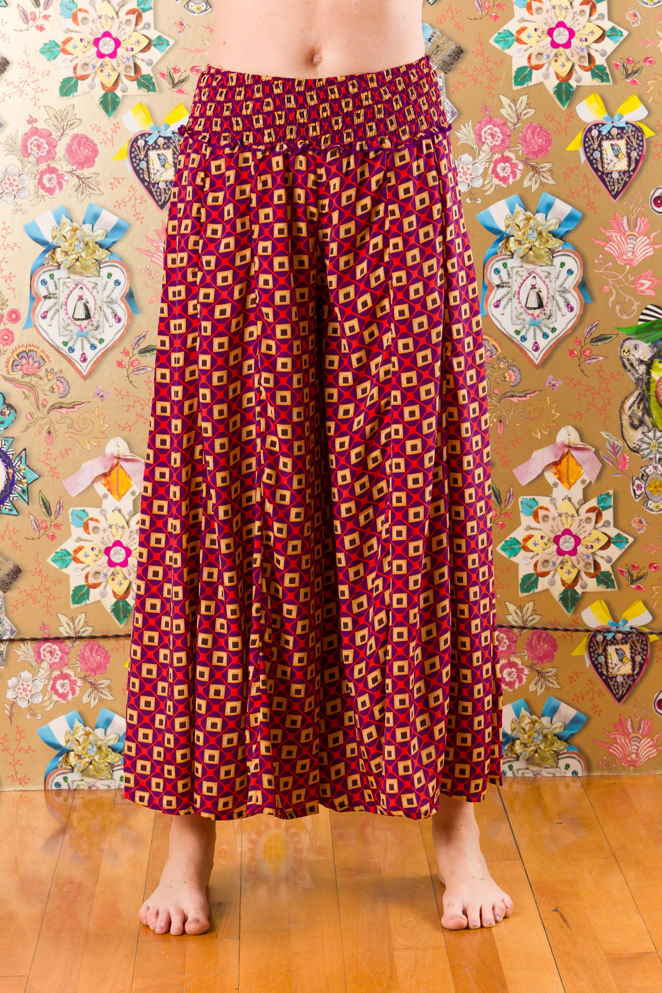 Pantaloni Trifoglio in seta