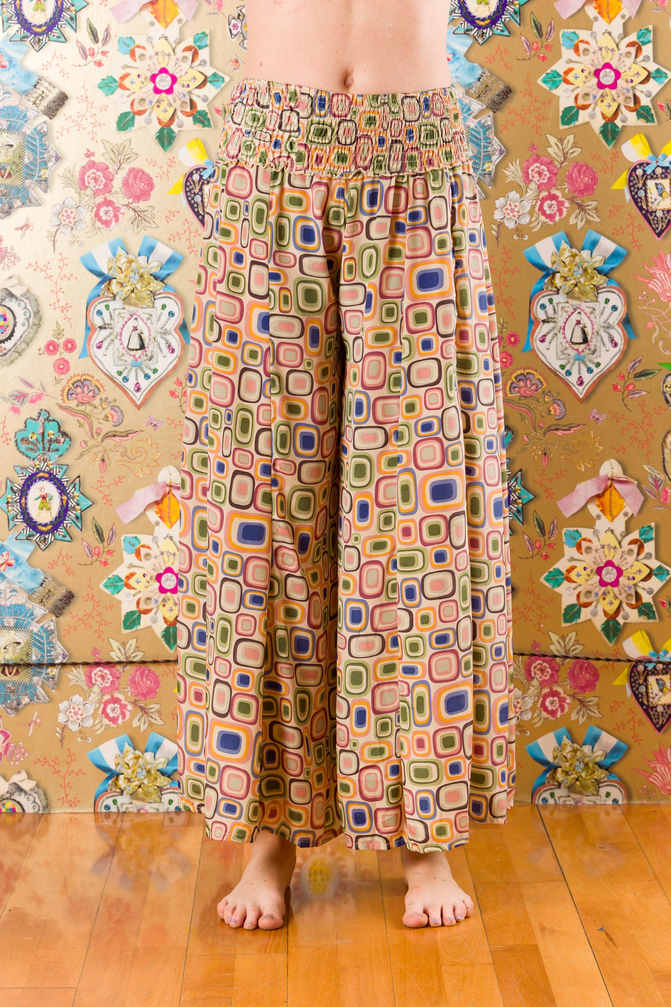 Pantaloni Trifoglio in seta