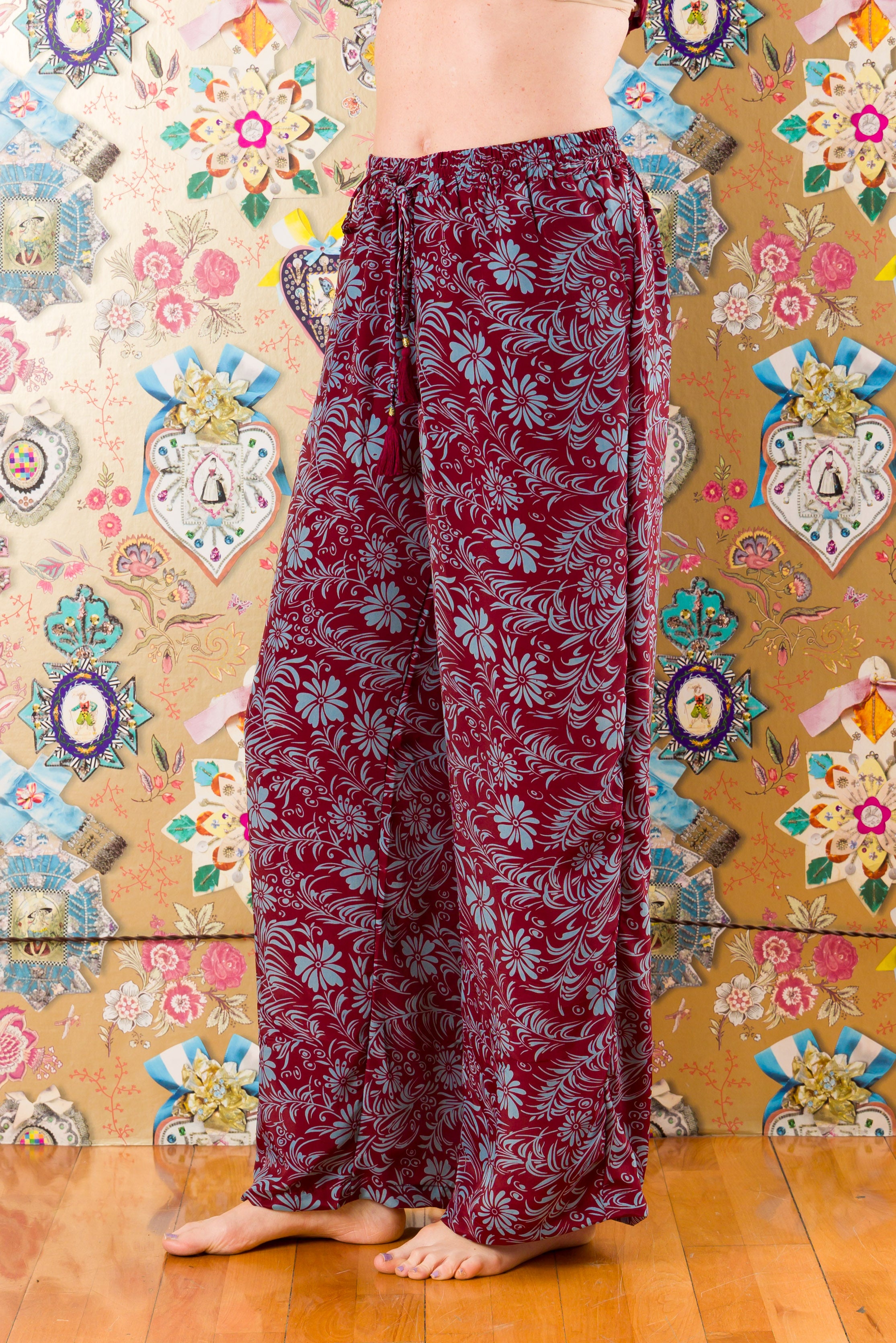 Pantaloni Verbena in seta