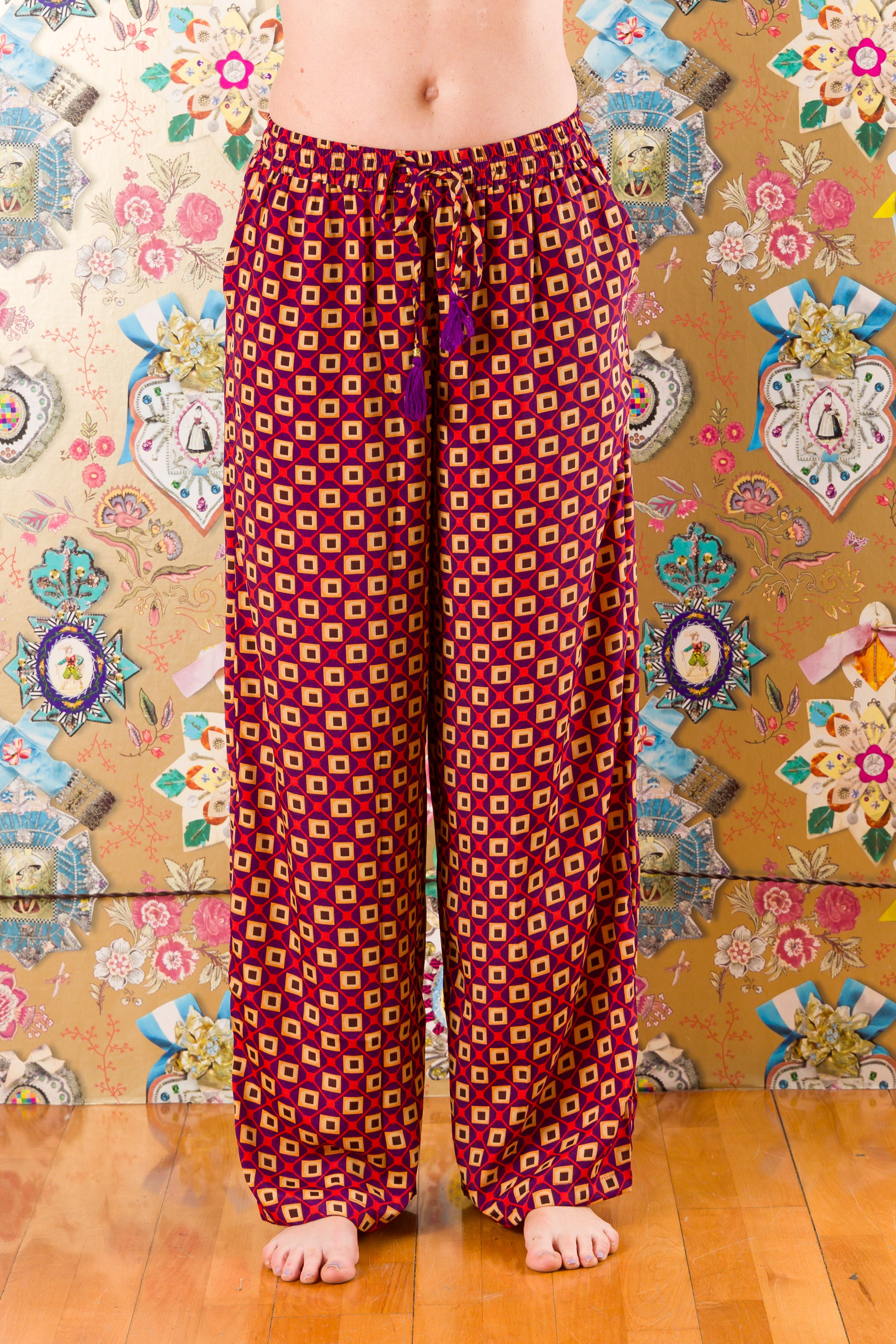 Pantaloni Verbena in seta