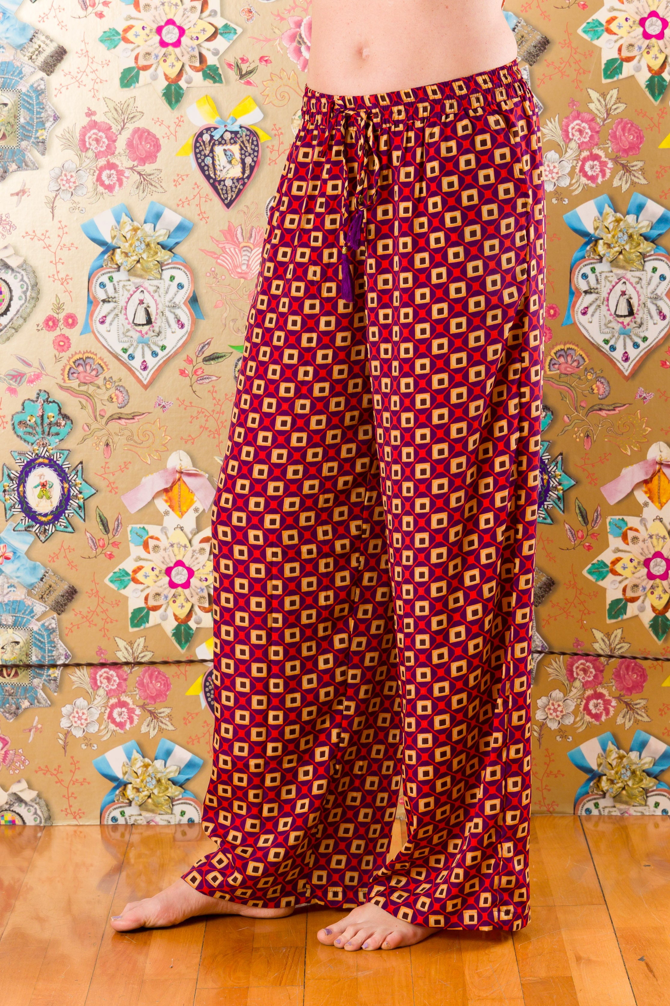 Pantaloni Verbena in seta