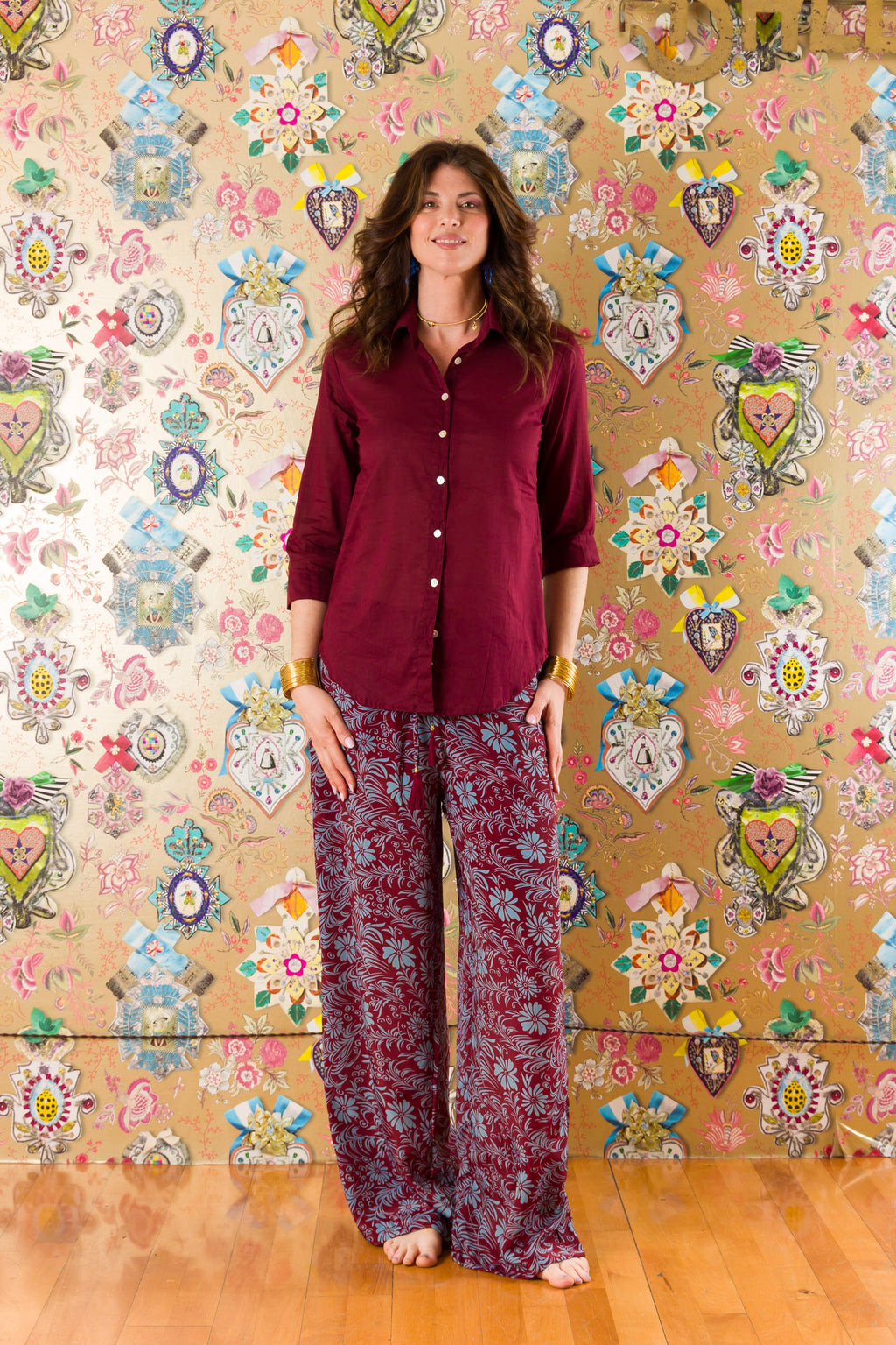 Pantaloni Verbena in seta