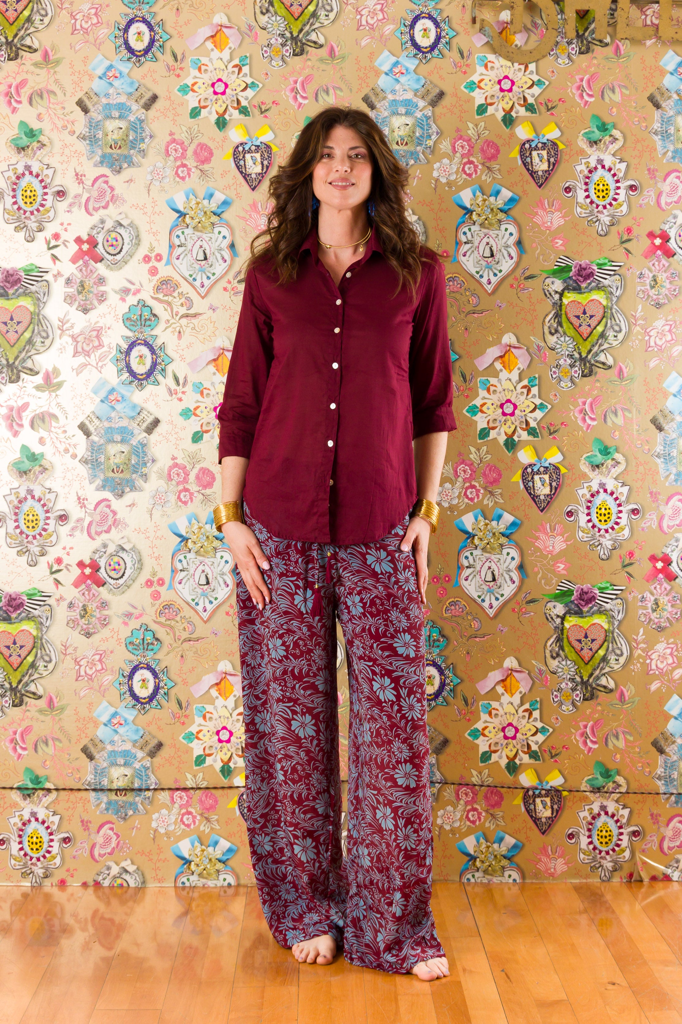 Pantaloni Verbena in seta