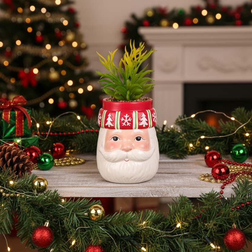 Vaso Babbo Natale con cappello rosso