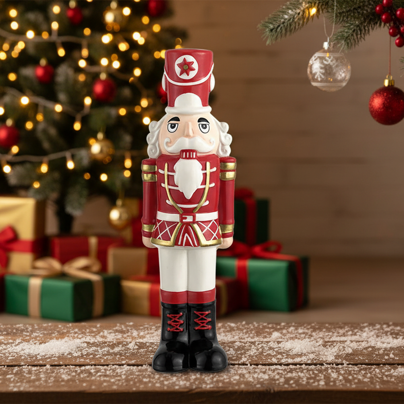 Schiaccianoci con vestito rosso