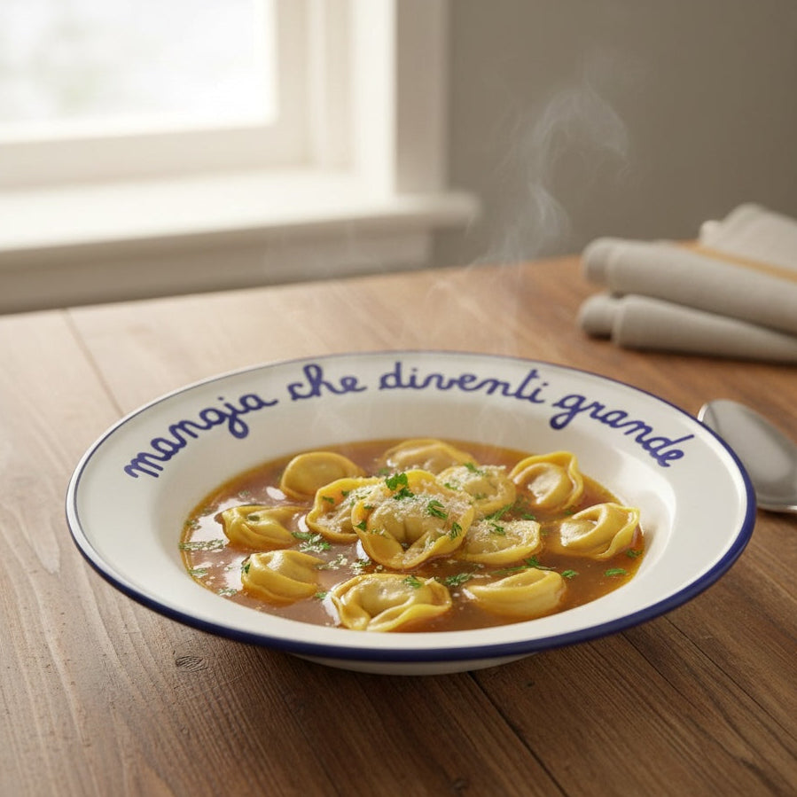 Piatto Fondo in Latta: "A Pranzo Con La Nonna"