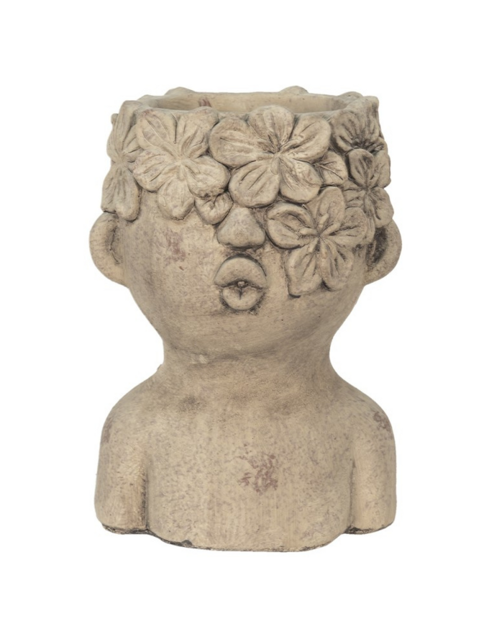 Vaso Porta Pianta Volto Grigio