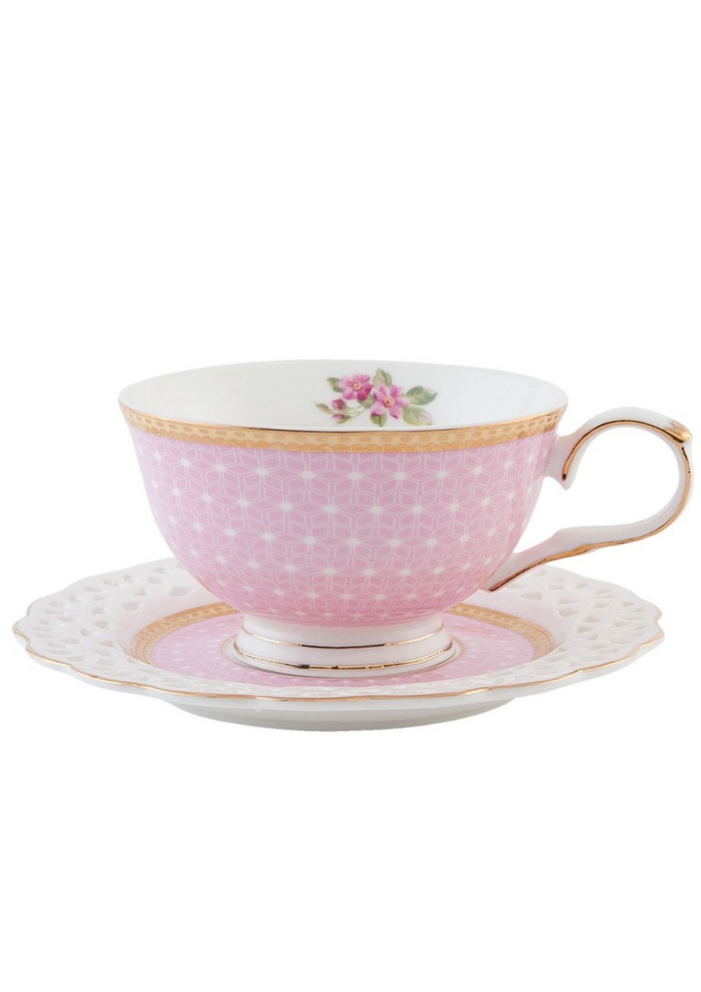 Pink lace tea cup