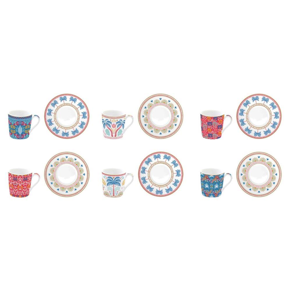 Set of six coffee cups - Wild Tropical