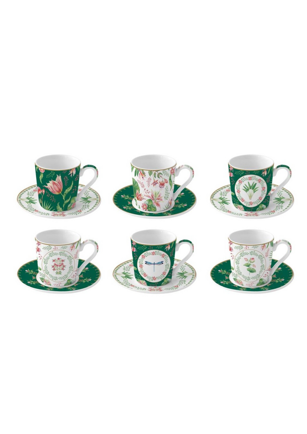 Servizio Sei Tazzine Caffè Botanic Chic