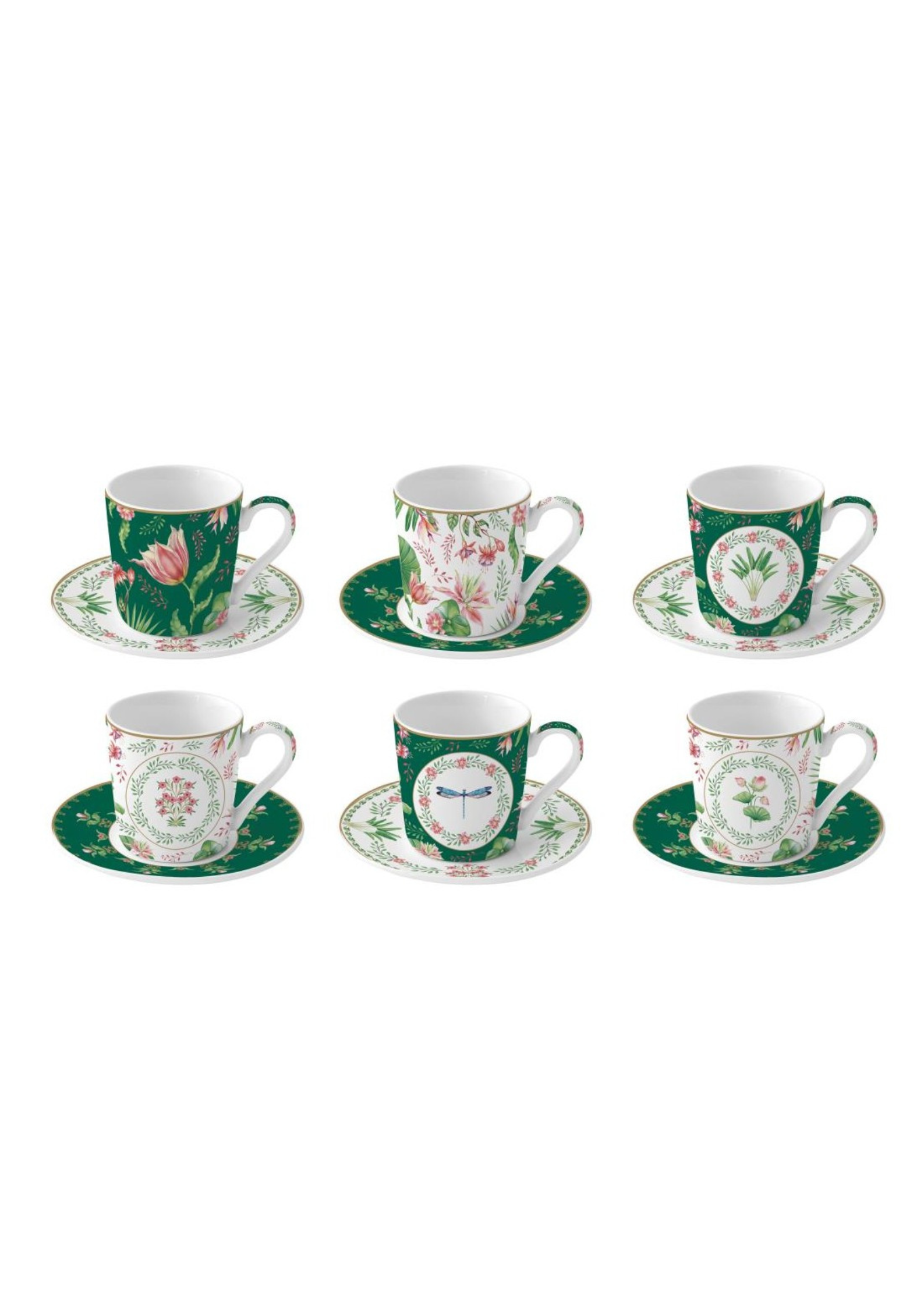 Servizio Sei Tazzine Caffè Botanic Chic