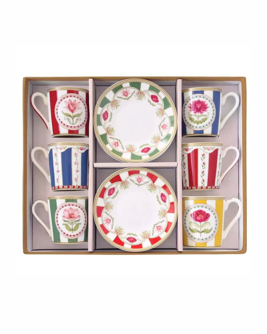 Servizio Sei Tazzine Caffè Flowery