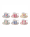 Servizio Sei Tazzine Caffè Flowery