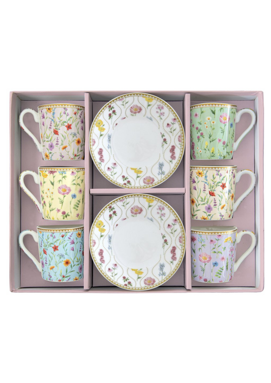 Servizio Sei Tazzine Da Caffè Meadow Flowers