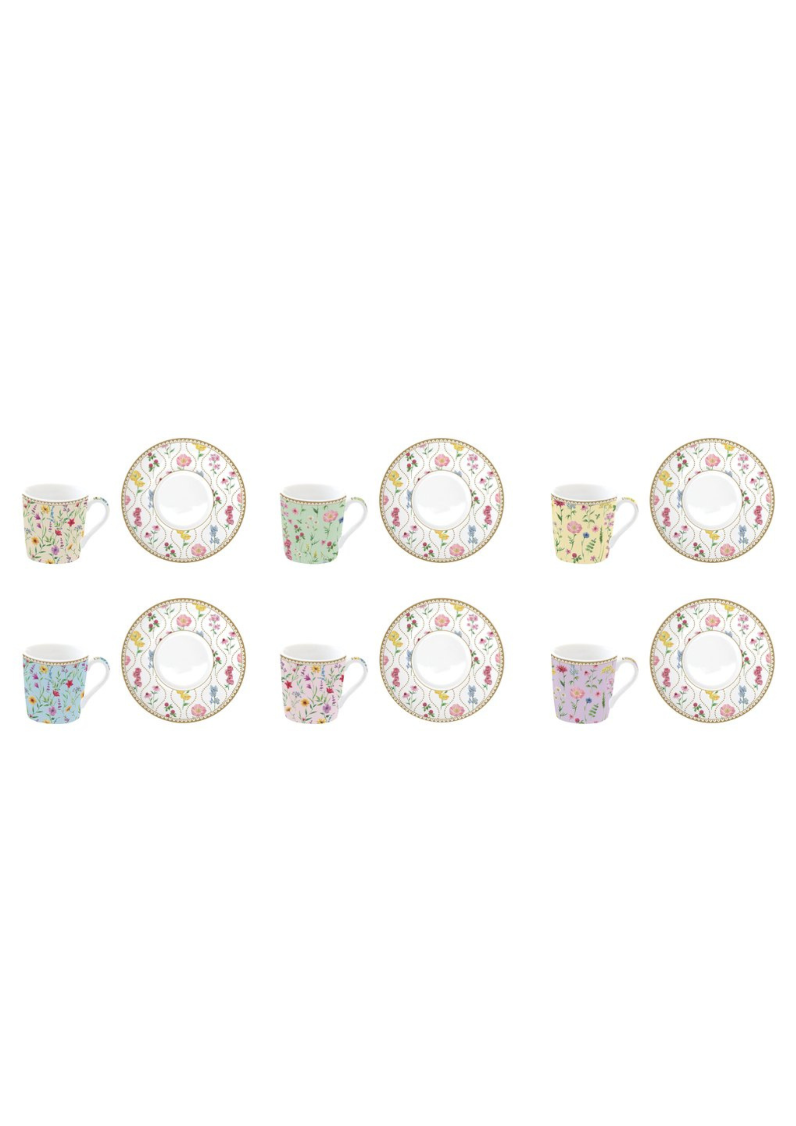 Servizio Sei Tazzine Da Caffè Meadow Flowers