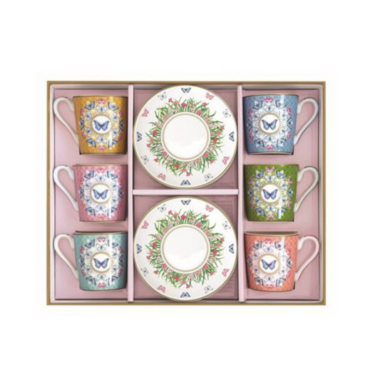 Servizio 6 Tazzine Da Caffè Spring Parade