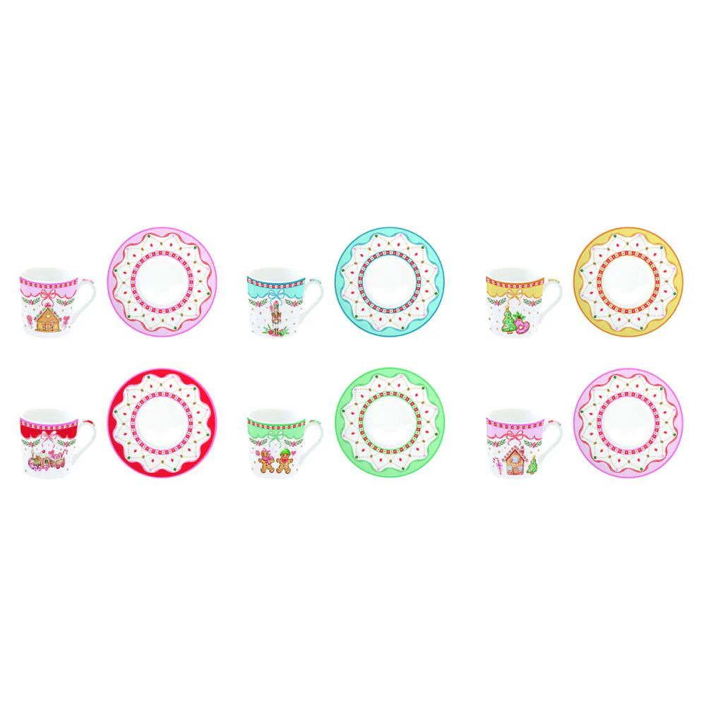 Servizio 6 tazzine Caffè Sweet Christmas