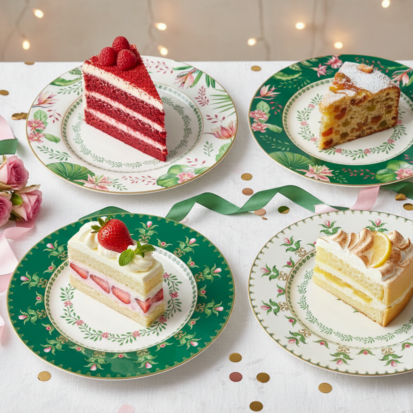 Set 4 Piatti Dessert Botanic Chic