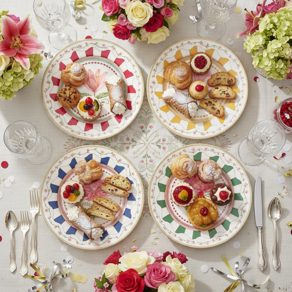 Set 4 Piatti Dessert Flowery