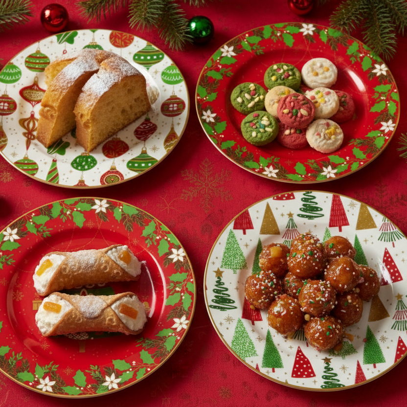 Set 4 Piatti Dessert Jingle Bells