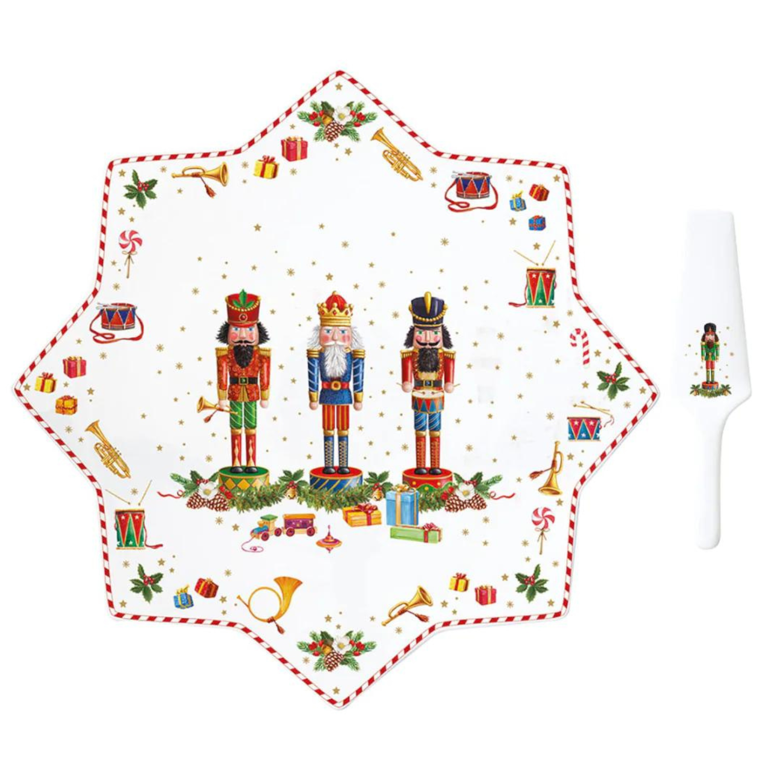 Piatto Torta con Paletta Vintage Nutcracker