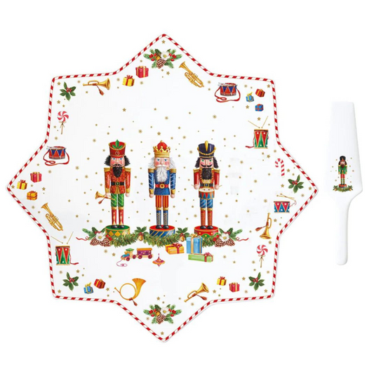 Piatto Torta con Paletta Vintage Nutcracker