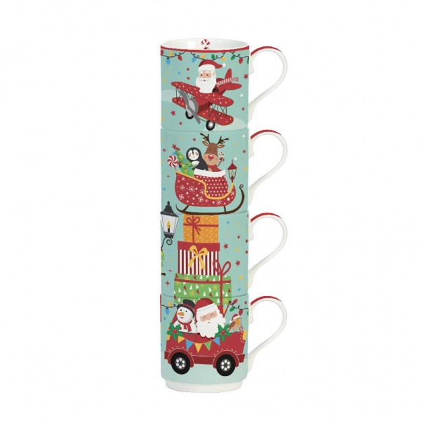 Set 4 Tazze Impilabili Santa's Friends