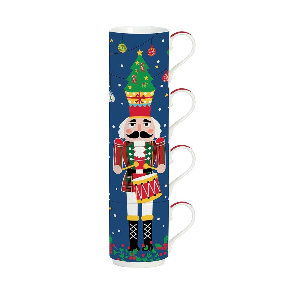 Set 4 Tazze Impilabili Christmas Tambourine