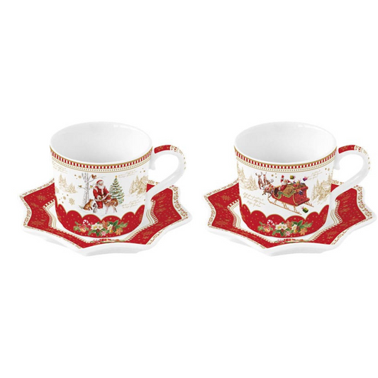 Coppia Tazzine da Caffe Christmas Memories