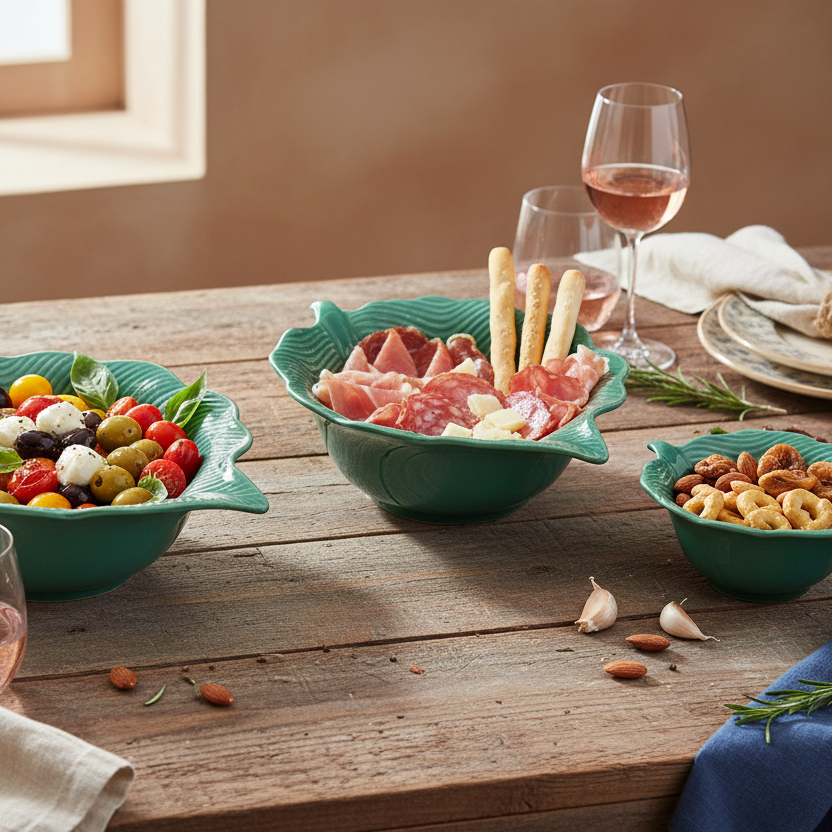 3 Ciotole Impilabili Foglia