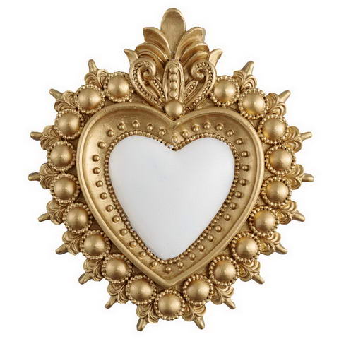 Cuore Sacro in Resina 14 cm – Bianco