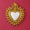 Cuore Sacro in Resina 14 cm – Bianco