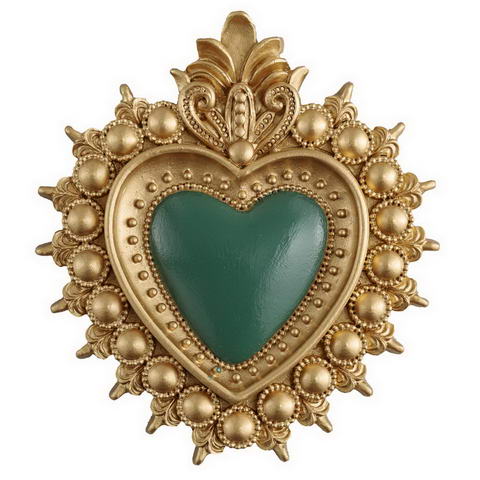 Cuore Sacro in Resina 14 cm – Verde