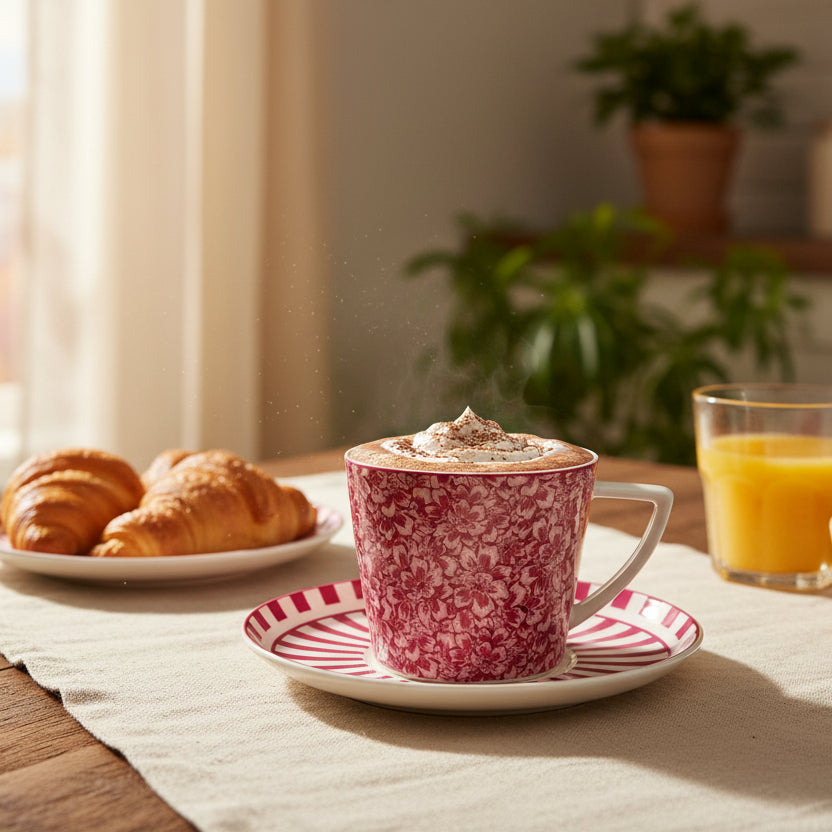 Tazza con Piattino Rosa