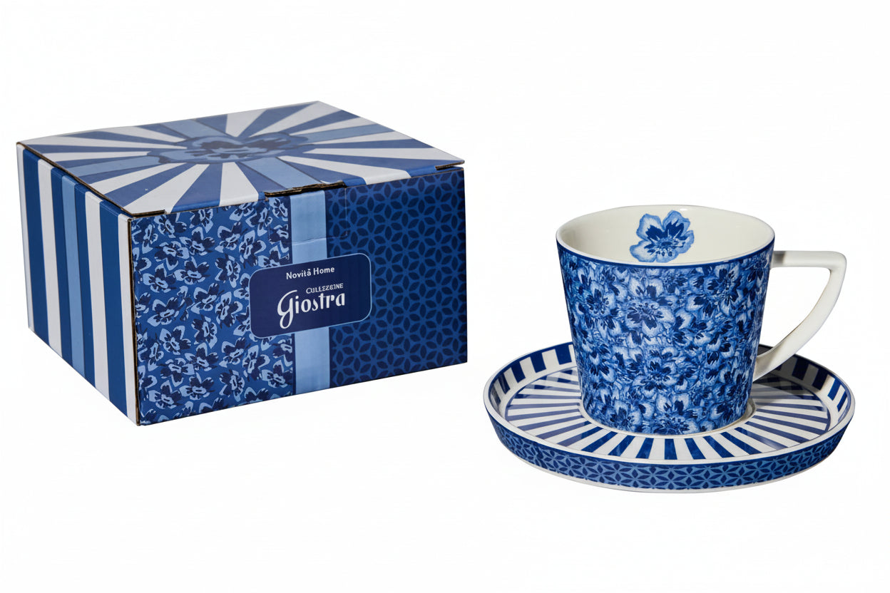 Tazza con Piattino Blu