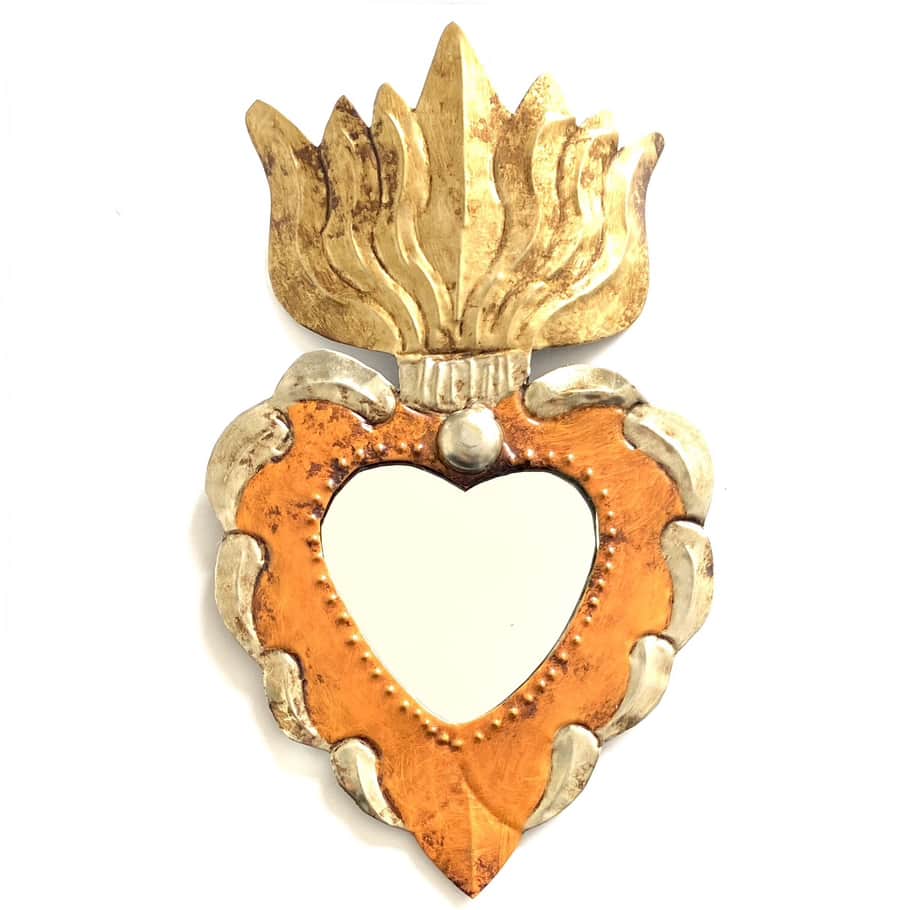 Corazon dolores con specchio arancio