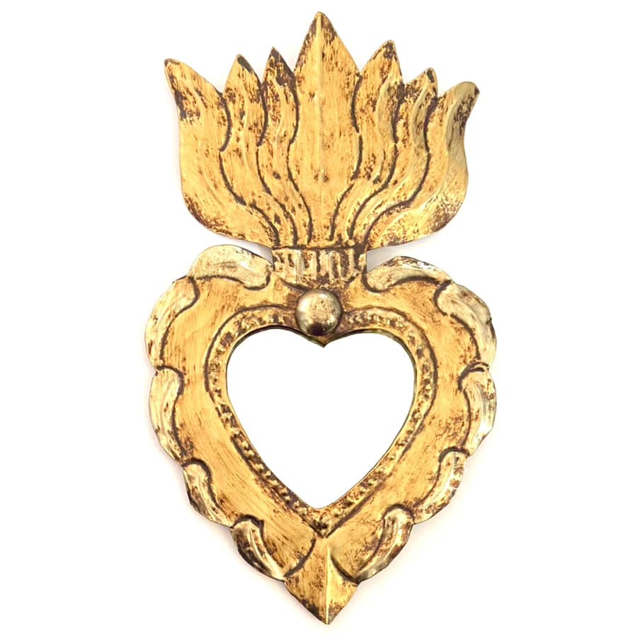 Corazon dolores con specchio oro