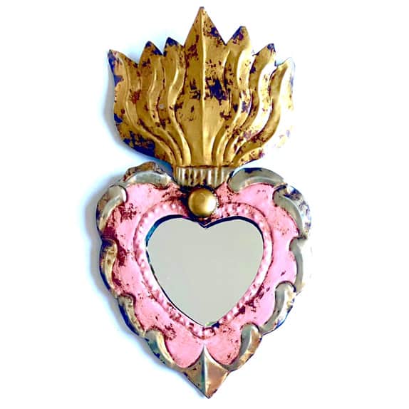 Corazon dolores con specchio rosa