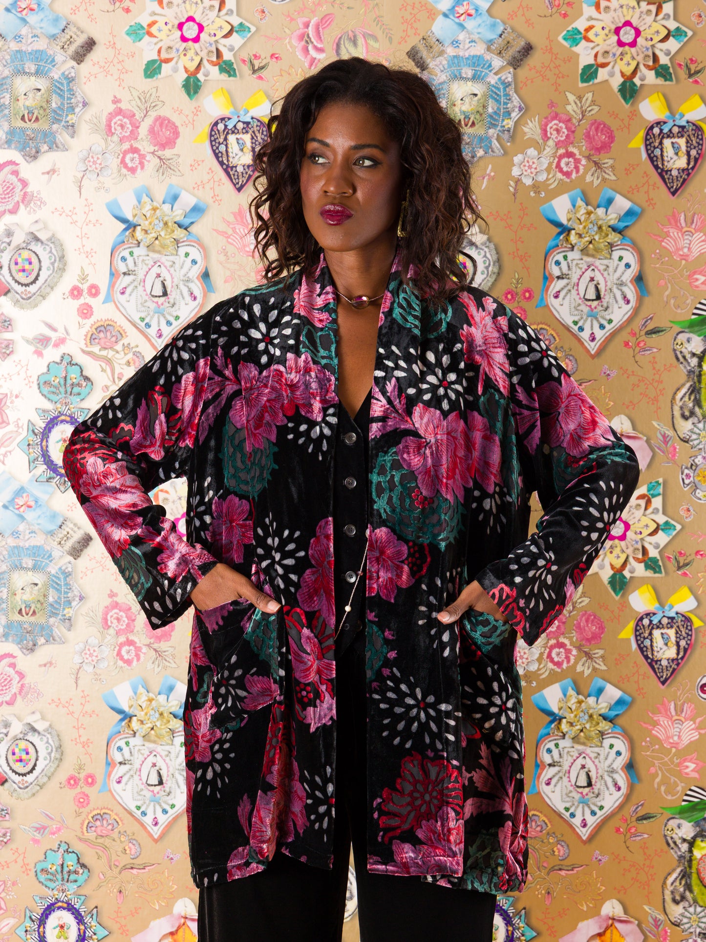 Kimono Ibiza in velluto devorè