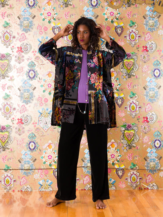 Kimono Ibiza in velluto devorè