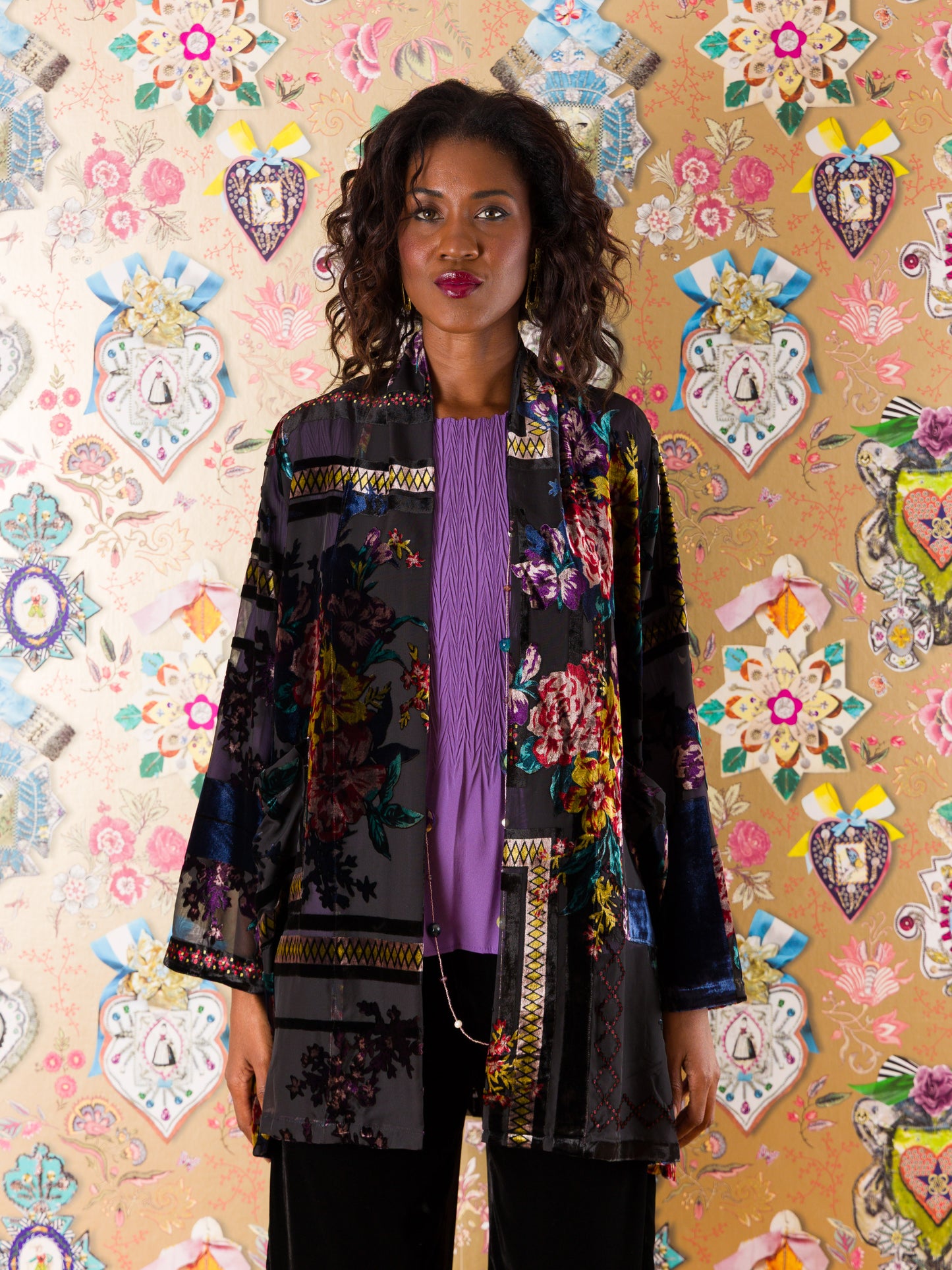 Kimono Ibiza in velluto devorè