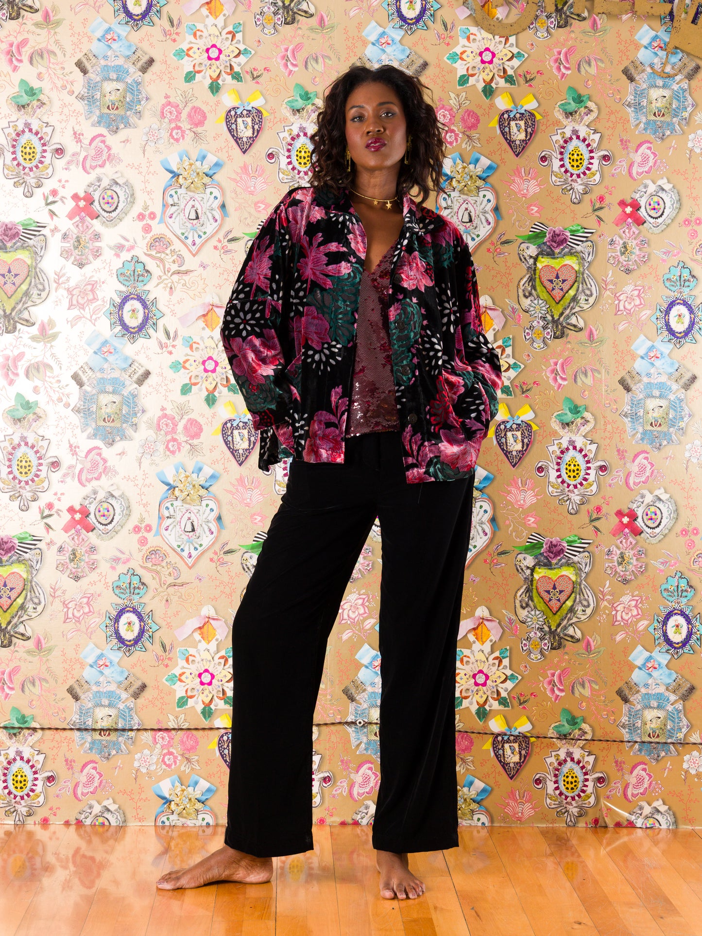 Giacca Pontevedra in velluto devorè