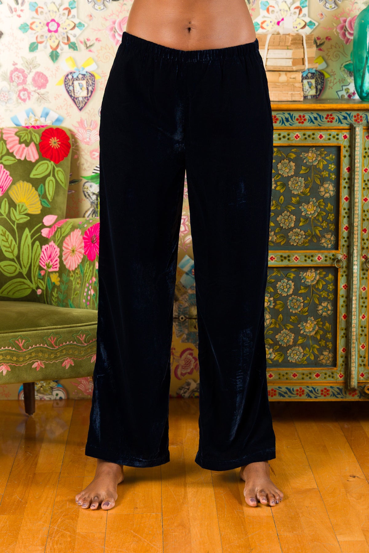 Pantaloni Orleans in velluto di seta