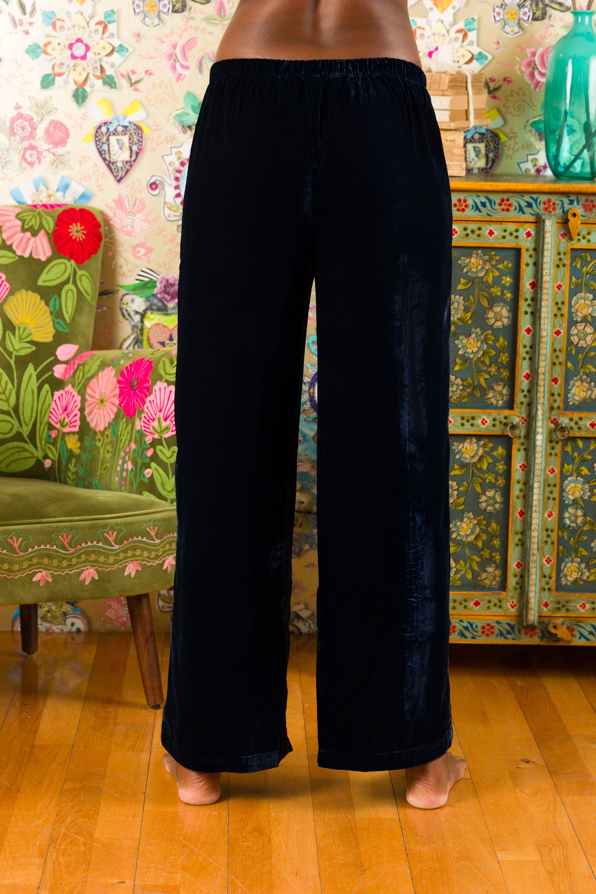 Pantaloni Orleans in velluto di seta