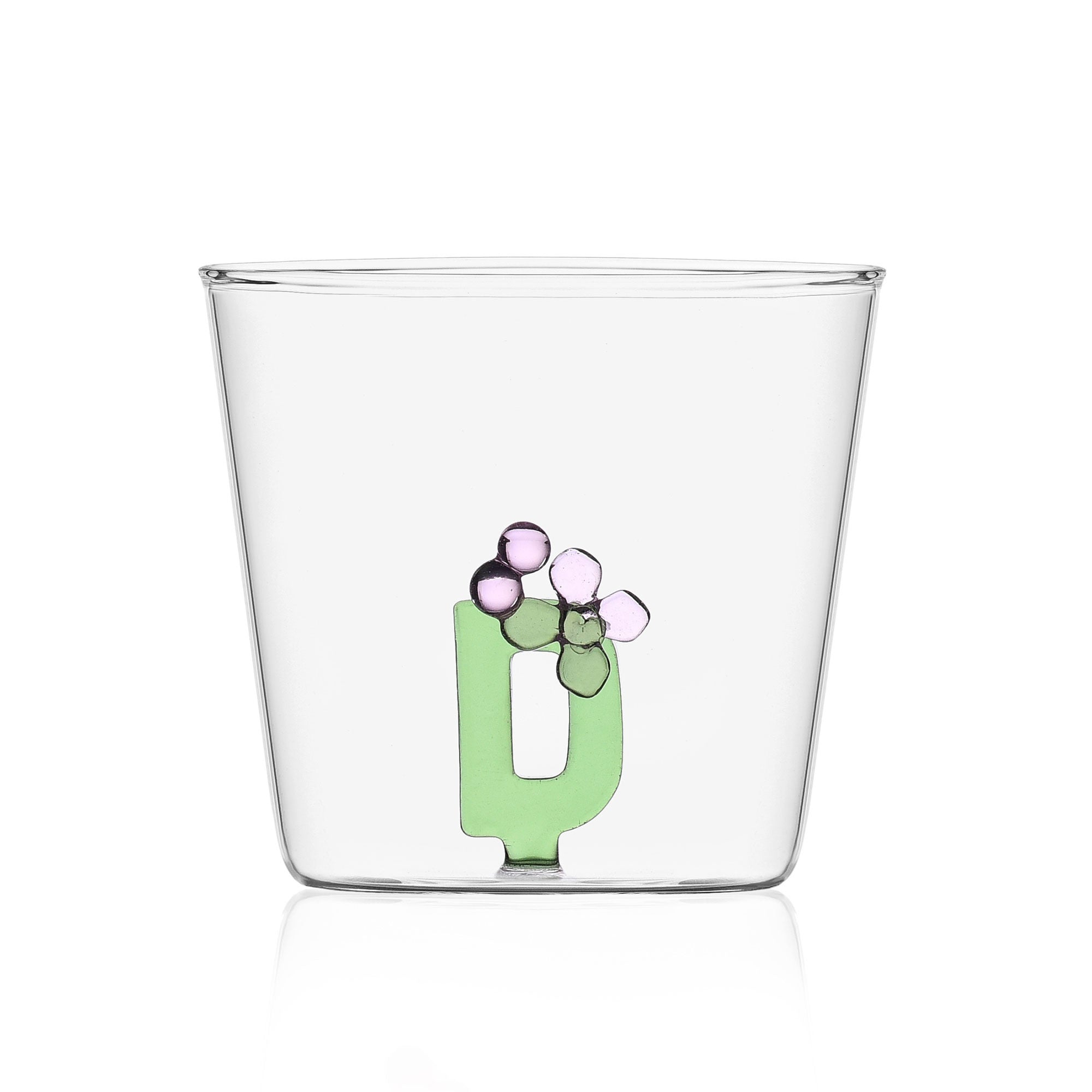 Bicchiere Alfabeto Fiorito D