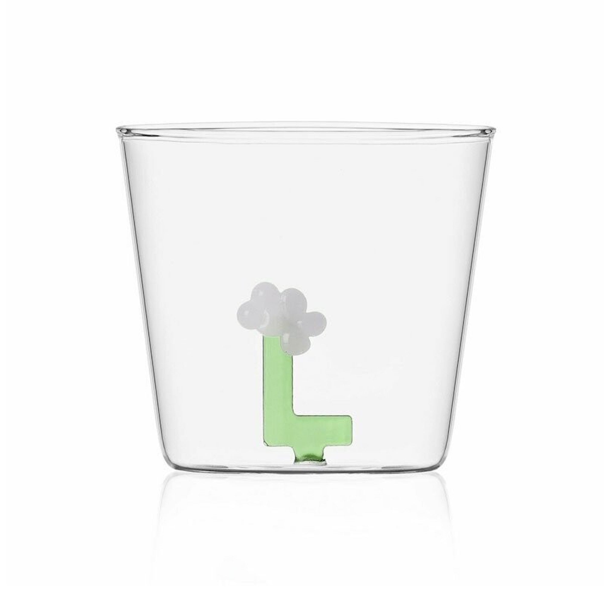 Bicchiere Alfabeto Fiorito L